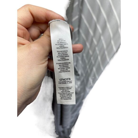 Chico's Maxi Dress Size 0 S/4 Stretch Metallic Shimmer Striped Sleeveless Grey - Picture 6 of 9